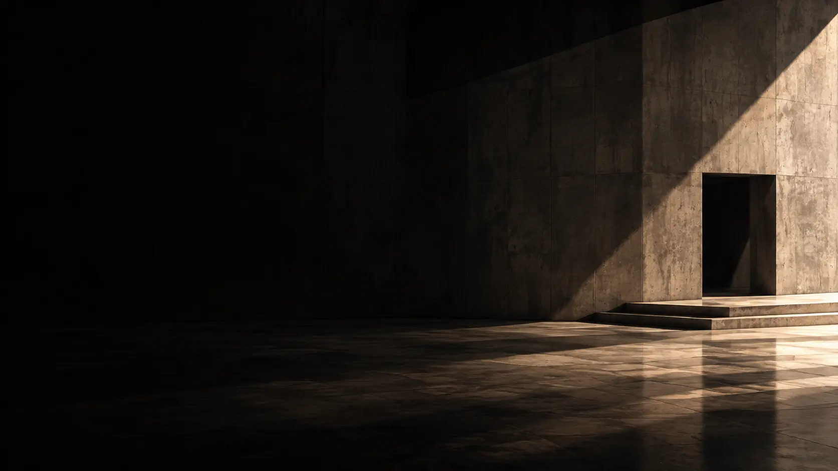 Arquitetura de concreto e luz natural