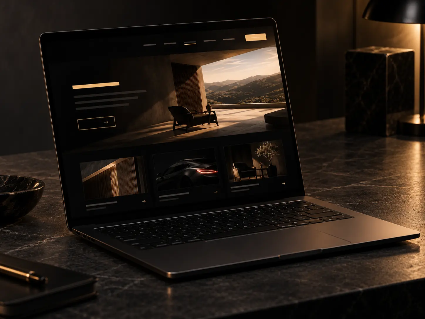 Projeto de site em um notebook